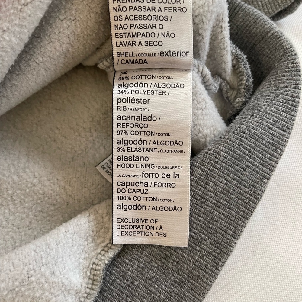 Puma Hoodie Men’s M Sweatshirt Heather Gray Black Logo Pullover - Picture 8 of 8